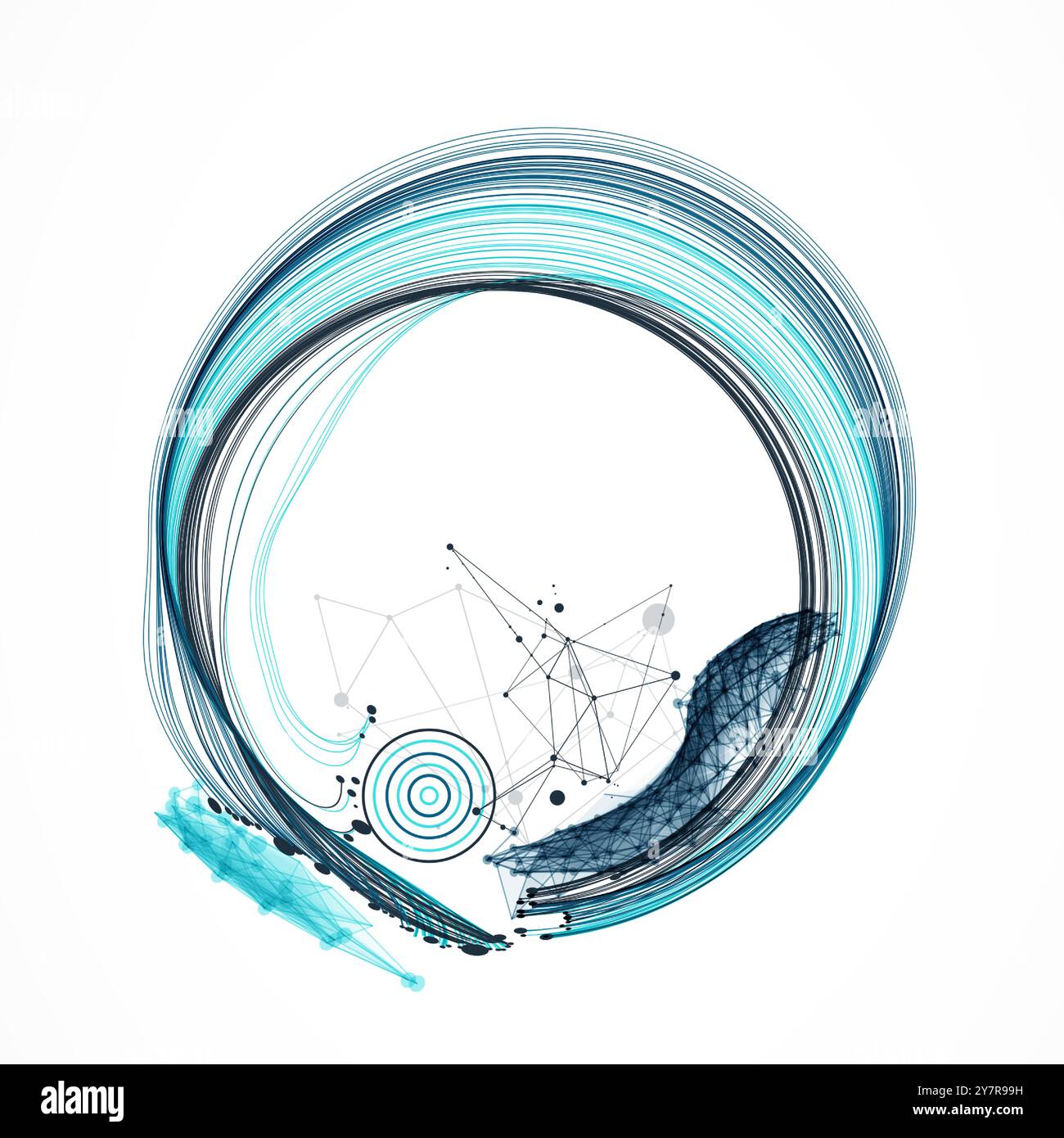 Abstract colored background with many intersecting lines. Hand drawn vector illustration. Stock Vector