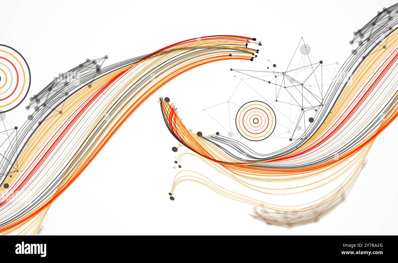 Abstract colored background with many intersecting lines. Hand drawn vector illustration. Stock Vector