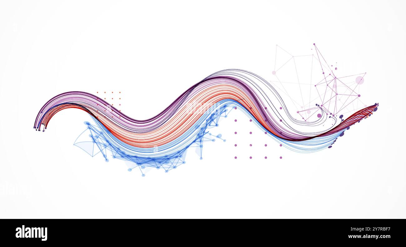 Abstract colored background with many intersecting lines. Hand drawn vector illustration. Stock Vector