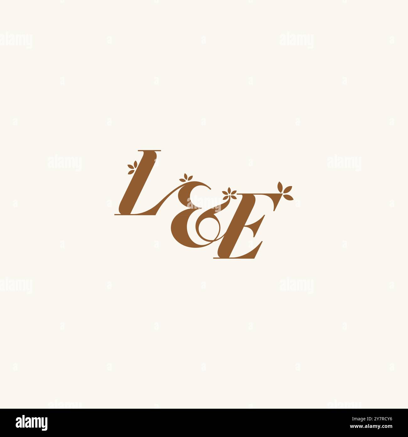 beauty bold monogram leaf logo organic and nature concept LE initial ...