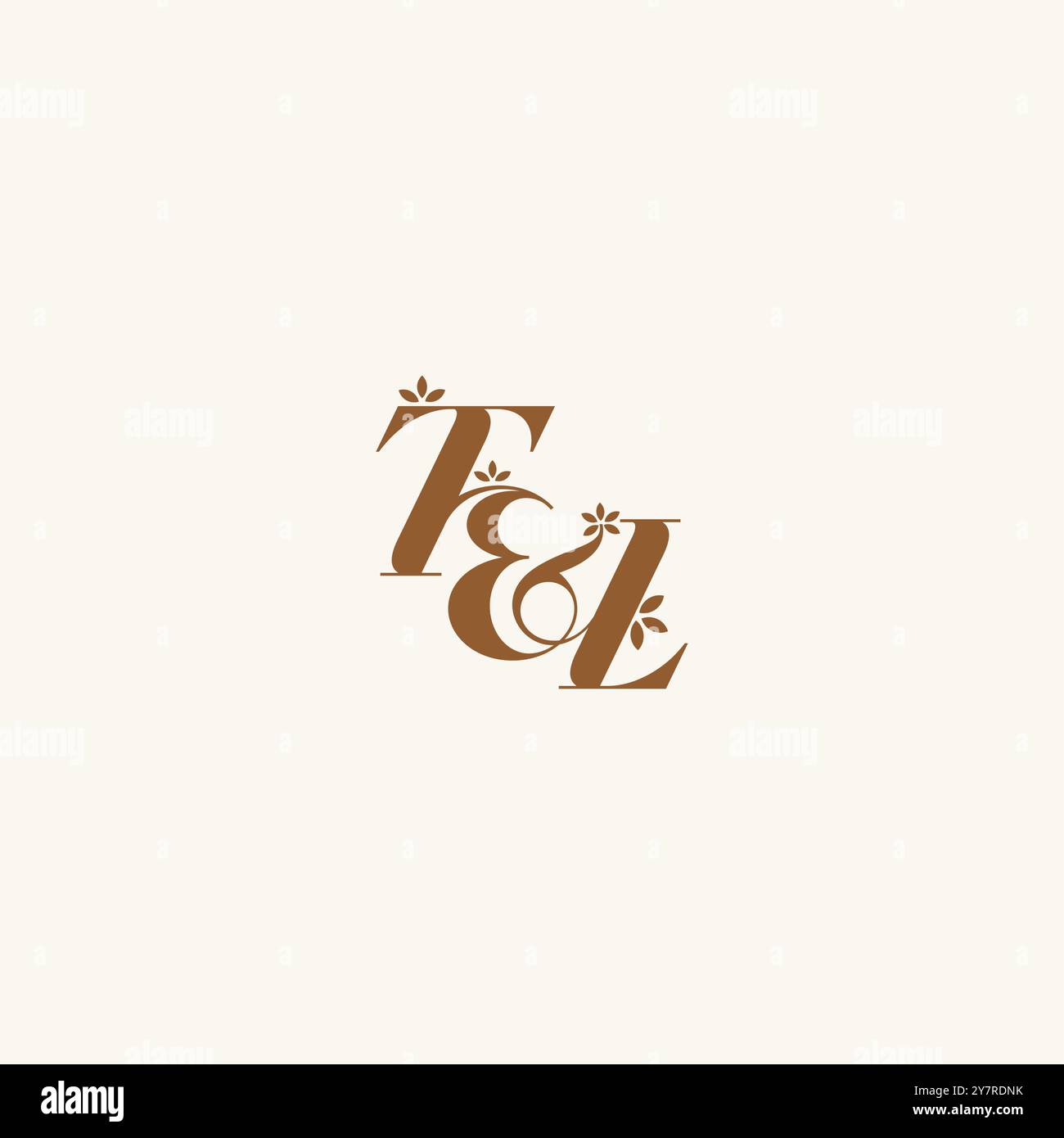 beauty bold monogram leaf logo organic and nature concept TL initial ...