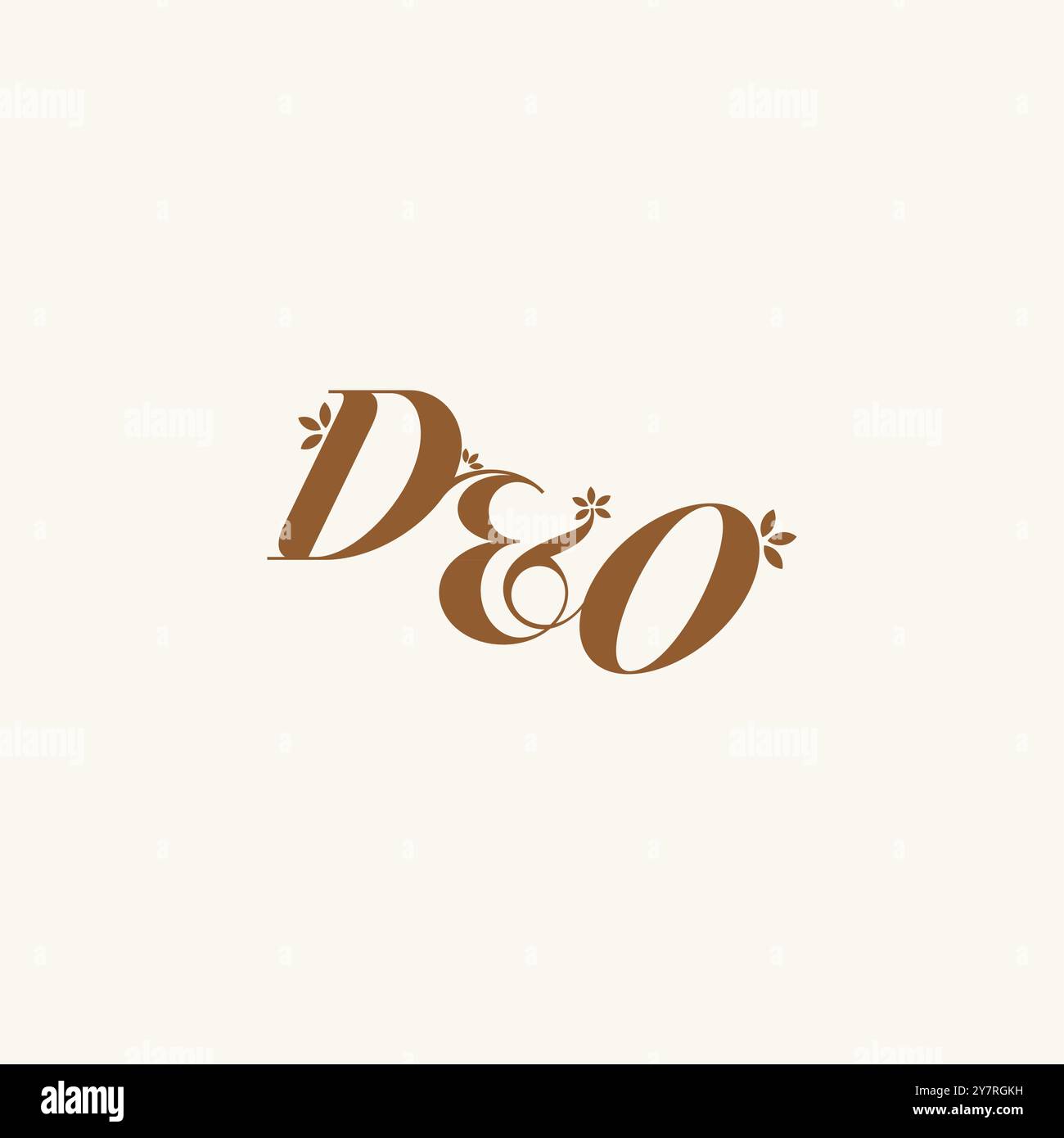 initial wedding DO organic and nature concept beauty bold monogram leaf ...