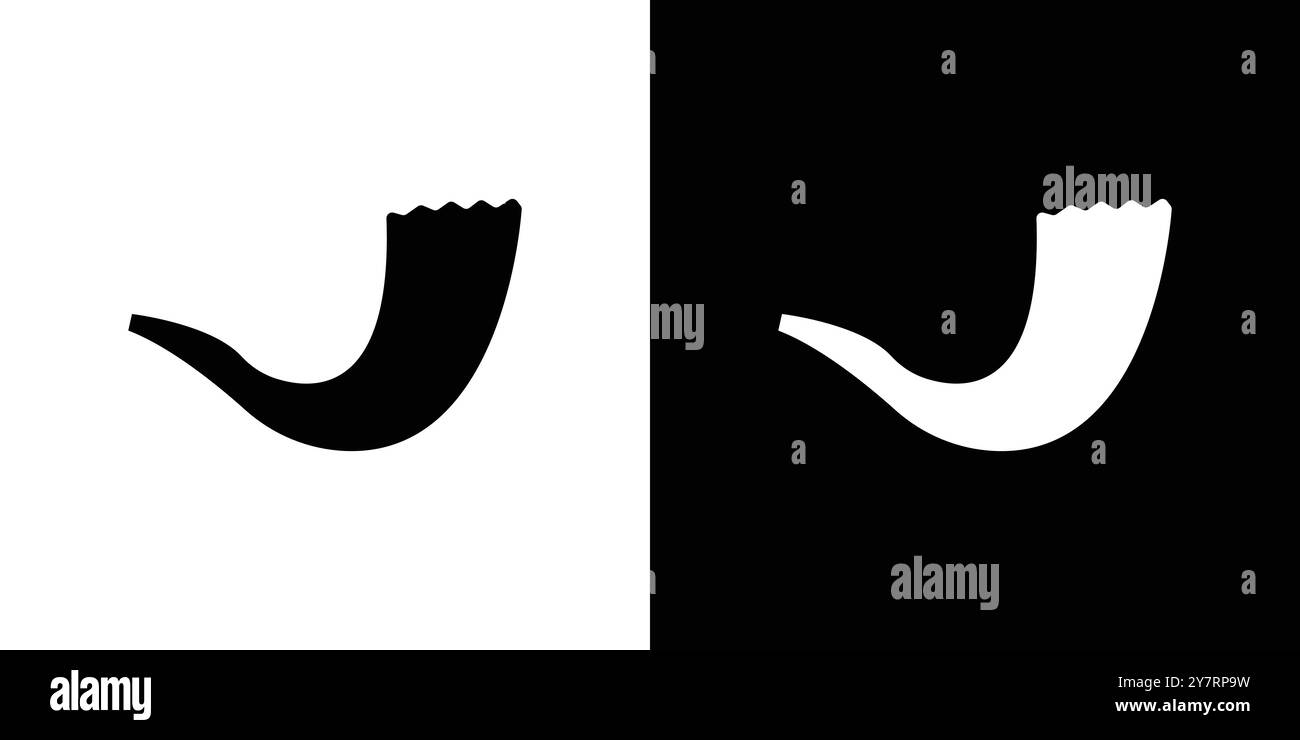 Shofar icon vector line logo mark or symbol set collection outline style Stock Vector