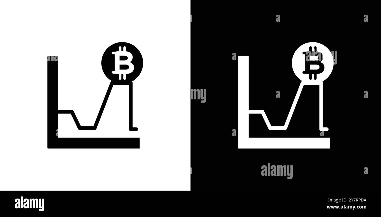 Bitcoin Evolution icon vector line logo mark or symbol set collection outline style Stock Vector