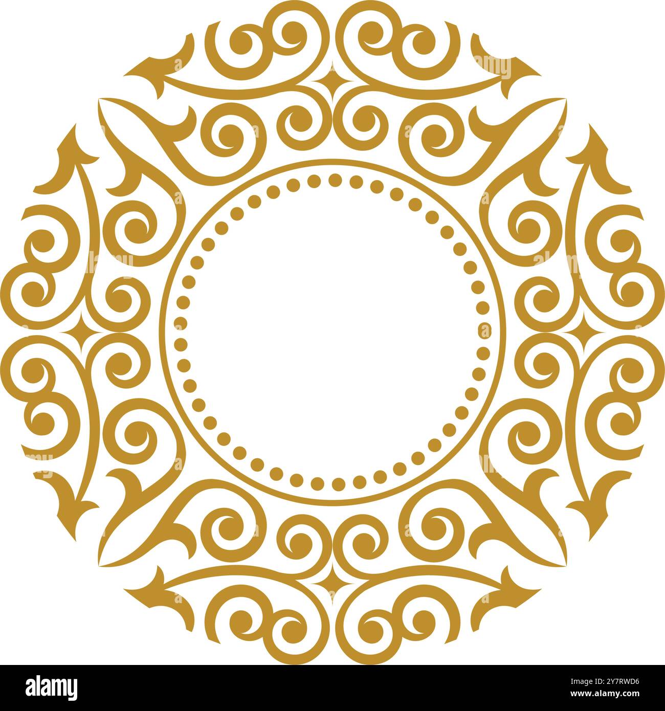 Elegant luxury vintage gold floral frame on white background Stock ...