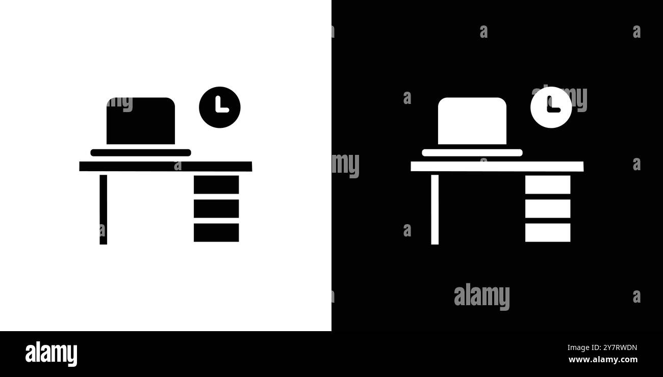 desk icon vector line logo mark or symbol set collection outline style ...
