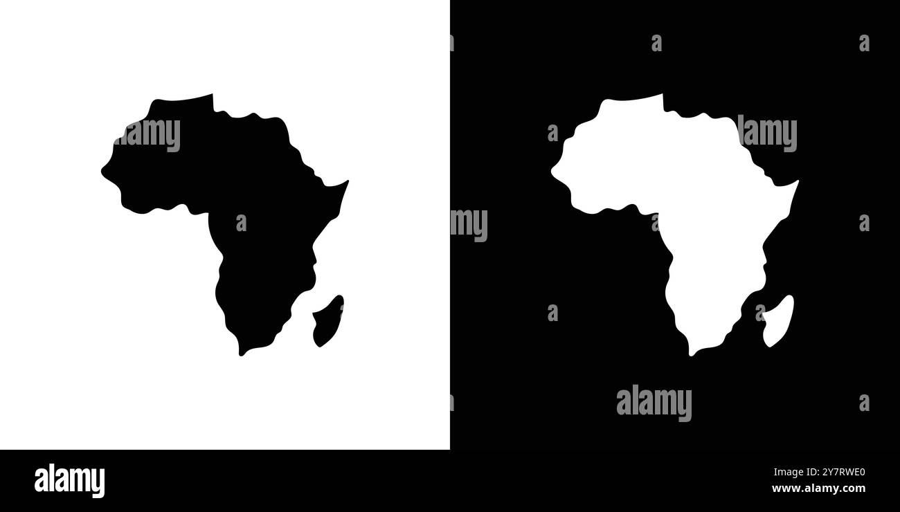 africa map icon vector line logo mark or symbol set collection outline ...