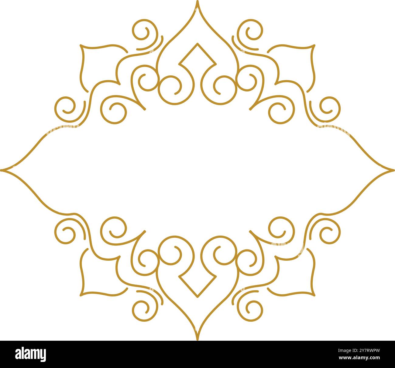 Elegant luxury vintage gold floral frame on white background Stock ...