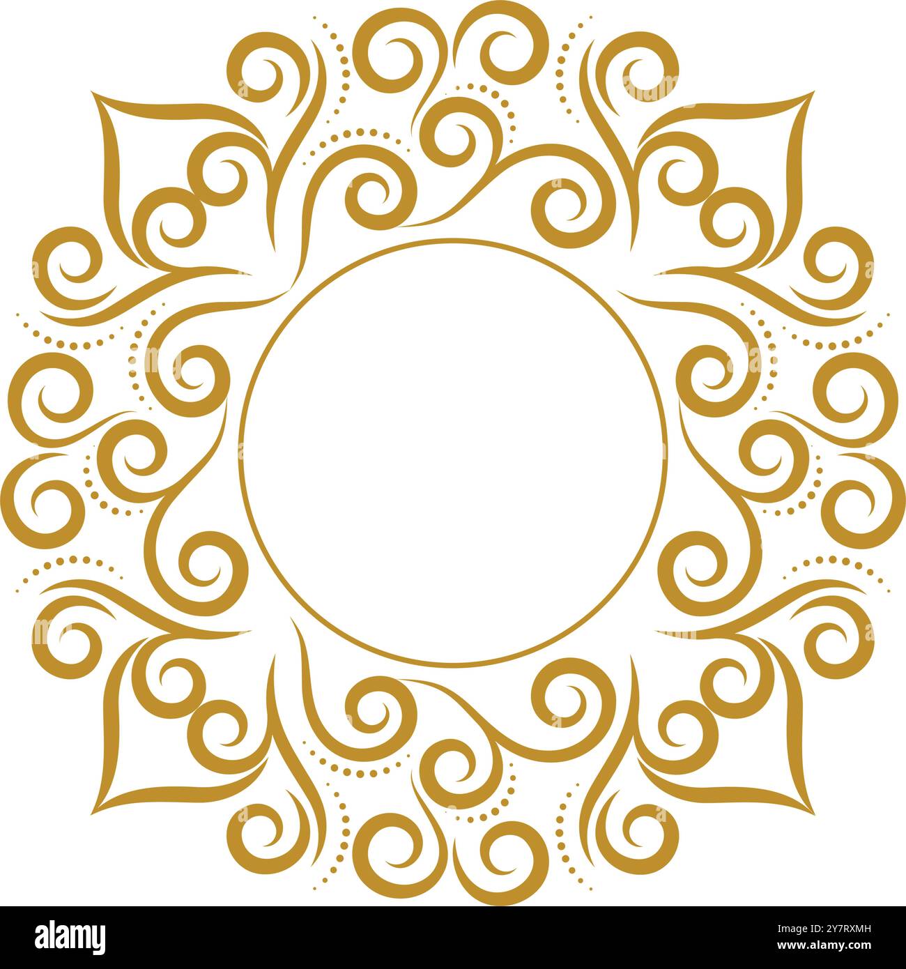 Elegant luxury vintage gold floral frame on white background Stock ...