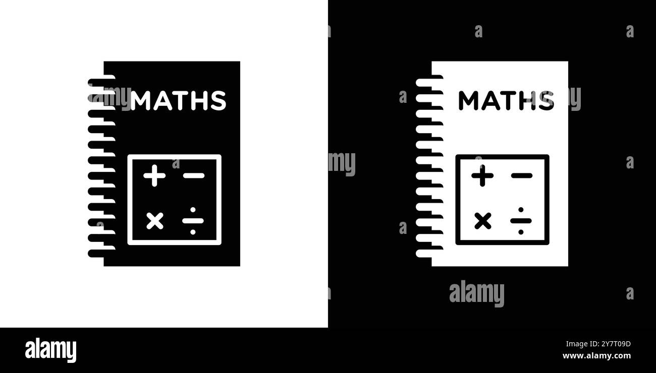 Maths book icon vector line logo mark or symbol set collection outline style Stock Vector