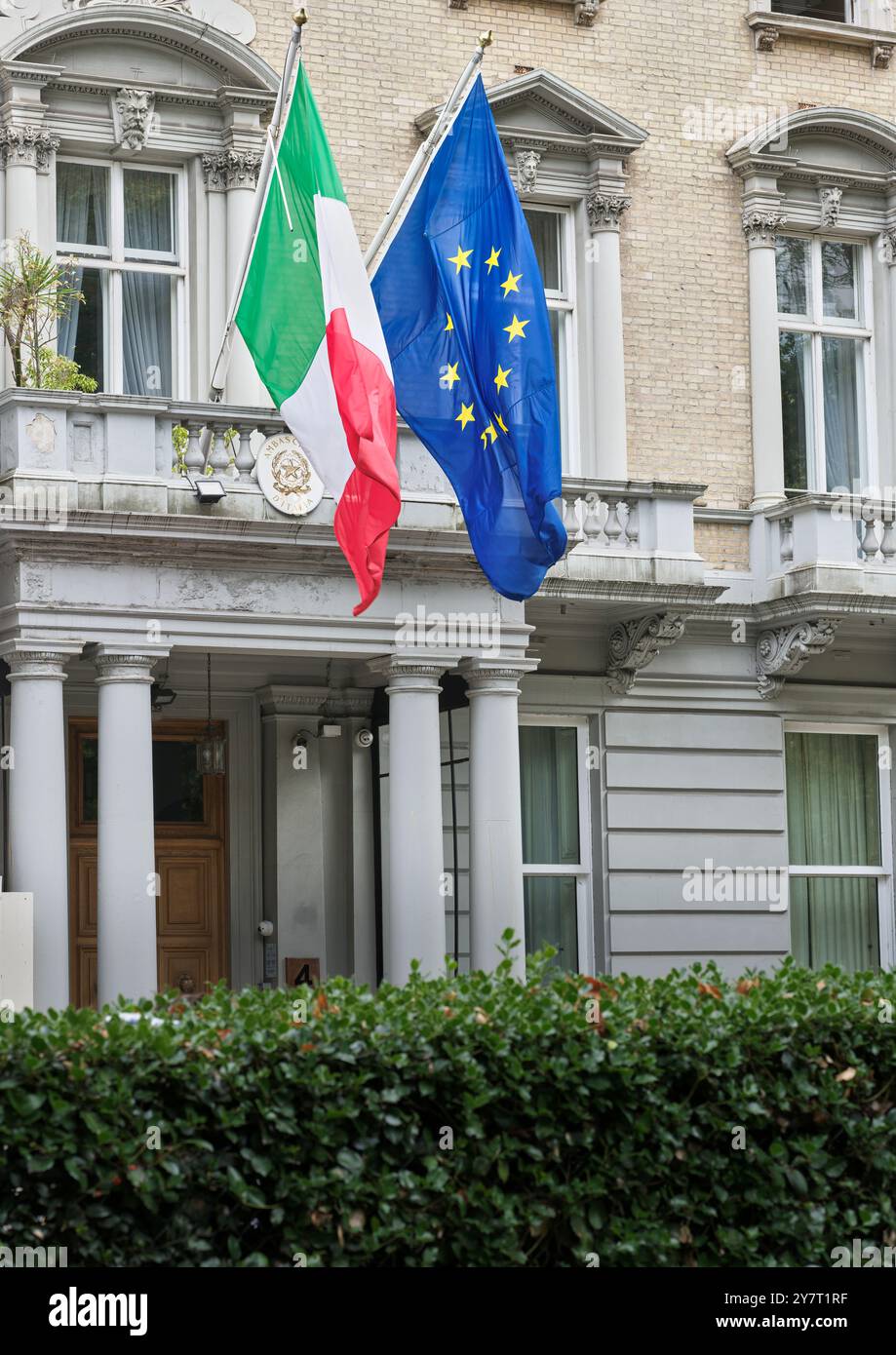 Italian Embassy residence, Grosvenor Square, Mayfair, London, England. Stock Photo