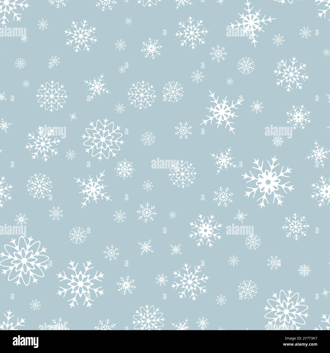 Christmas seamless pattern of different snowflakes. Vector illustration ...