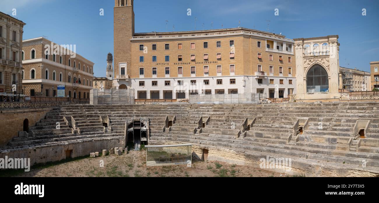 A panorama of the 2nd Century Roman amphitheatre in the heart of the ...