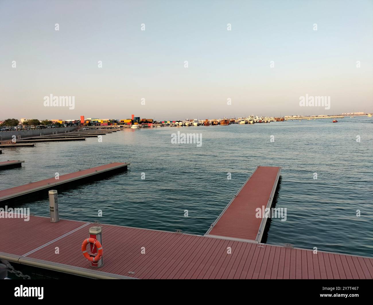 Beautiful Evening Sky Reflected in the Sea at the Old Port - Smartphone Captured Stock Image