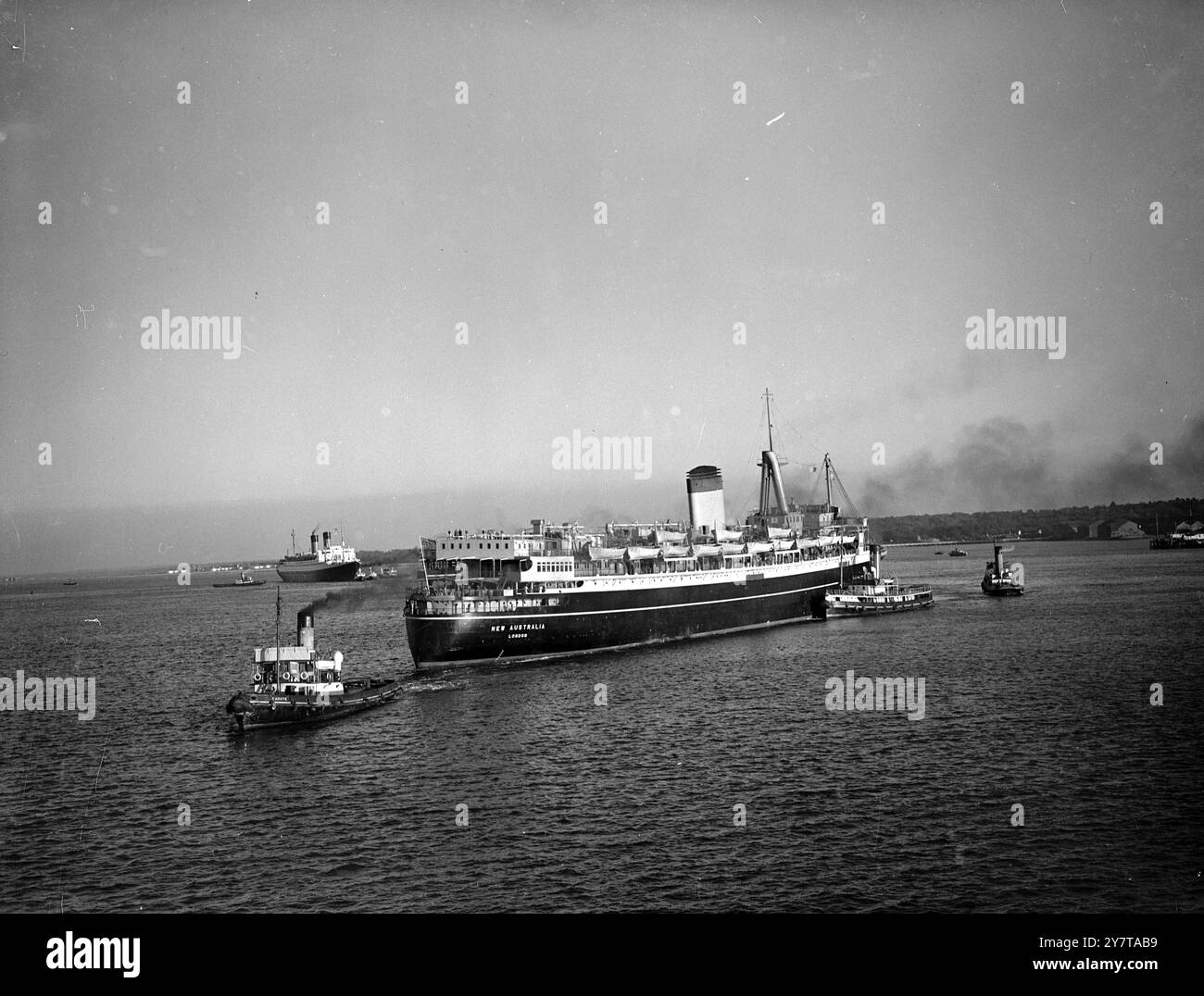 The liner SS New AustraliaThe New Australia, which is to carry ...