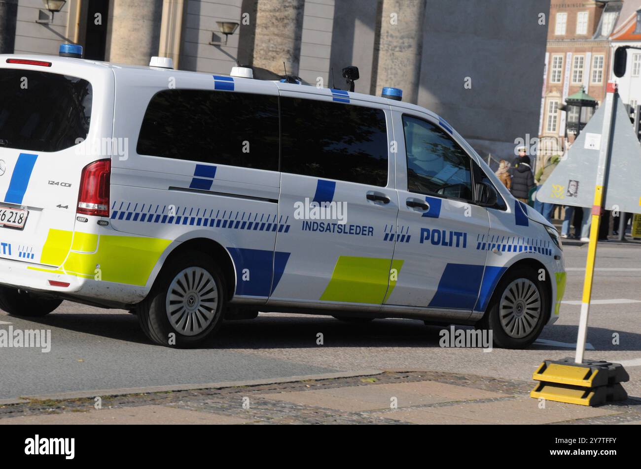 Copenhagen/ DenmarK/ 01 October 2024/ Danish police auto in capital Photo.Francis Joseph Dean/Dean Pictures Not for commercial use Stock Photo