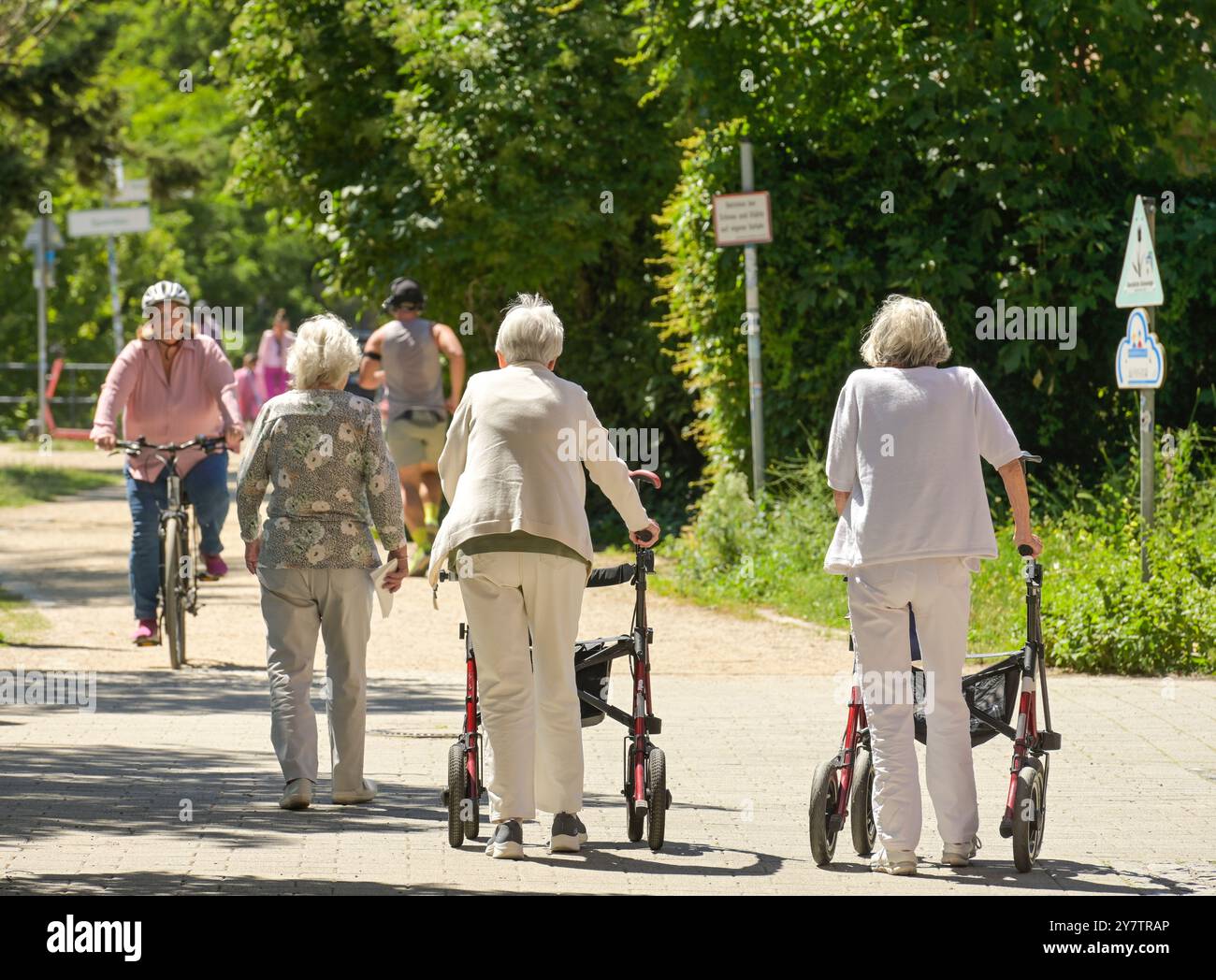 Senior women, Wasserstadt Spandau, Hakenfelde, Spandau, Berlin, Germany +++ NO MODEL RELEASE!!!, Seniorinnen, Deutschland +++ NO MODEL RELEASE!!! Stock Photo