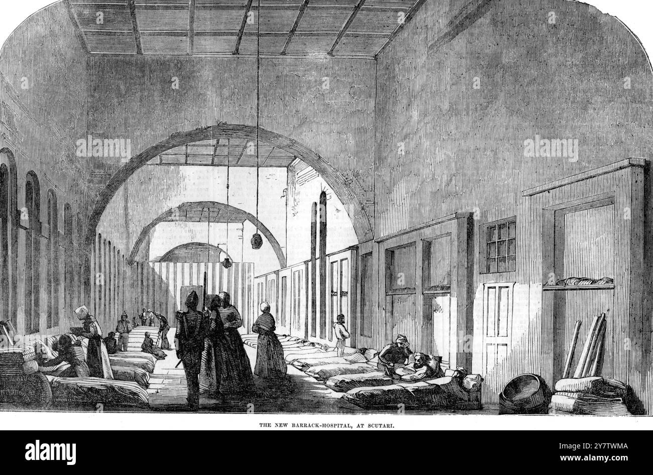 The new Barrack Hospital at Scutari under the management of Miss Florence Nightingale.16 December 1854 Stock Photo