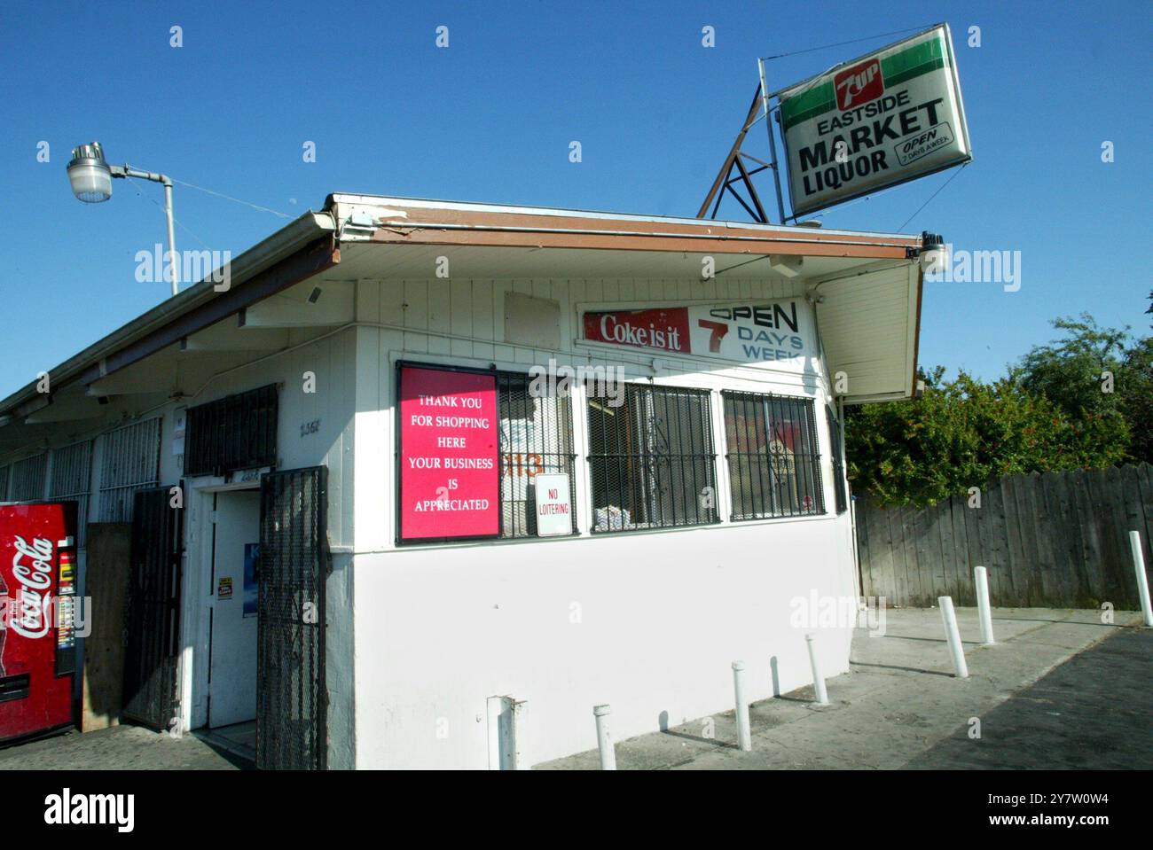 East Palo Alto, Calif.,  Monday, June 9, 2003  :The outside of East Side Grocery were store owner Isa Yasin  helped return a kidnapped victim to her mother . On Sunday evening the 9-year-old girl was dropped off at his grocery and then safely returned to her mother, according to police. Stock Photo