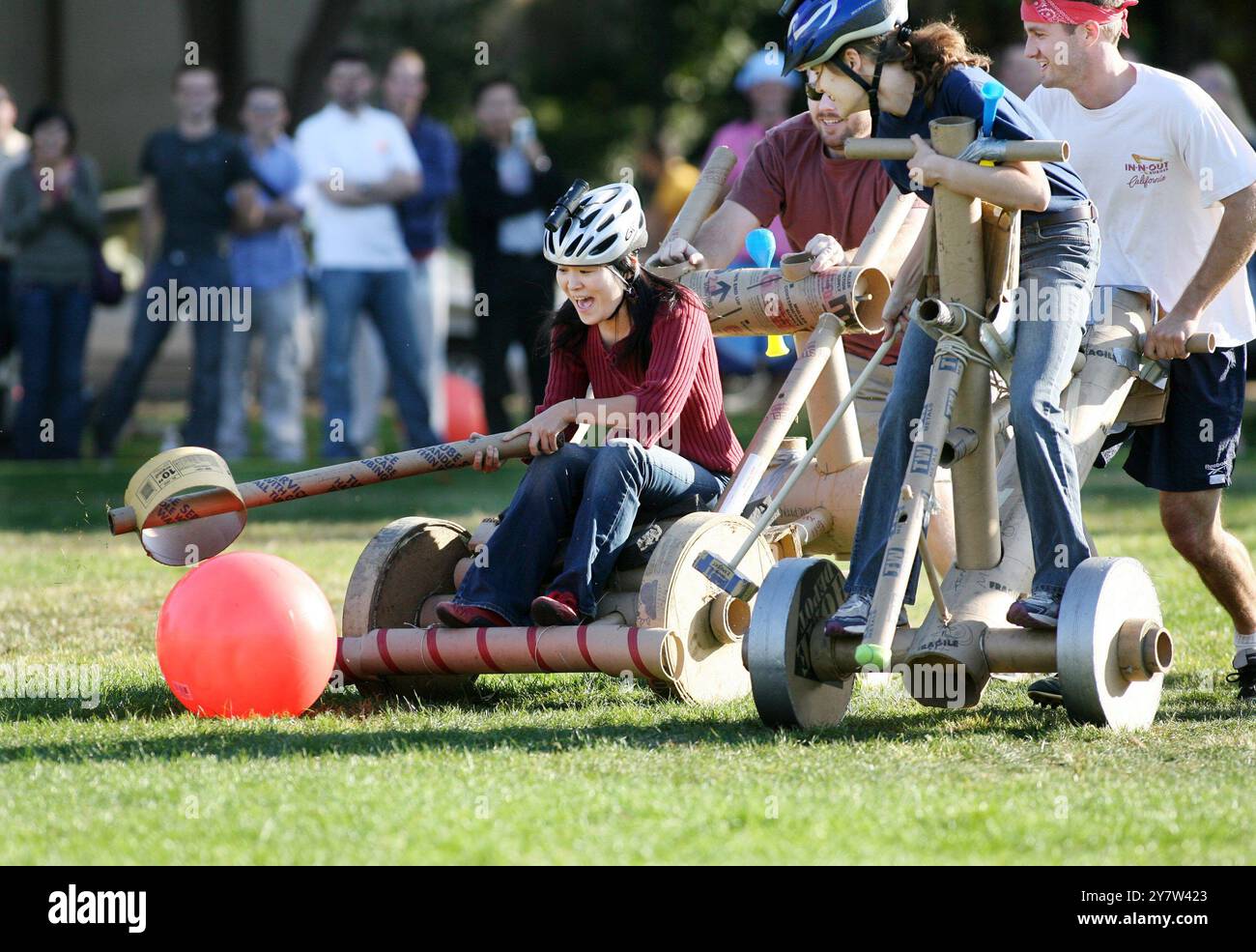 Stanford, CA.--Stanford mechanical engineering students play a game of ...