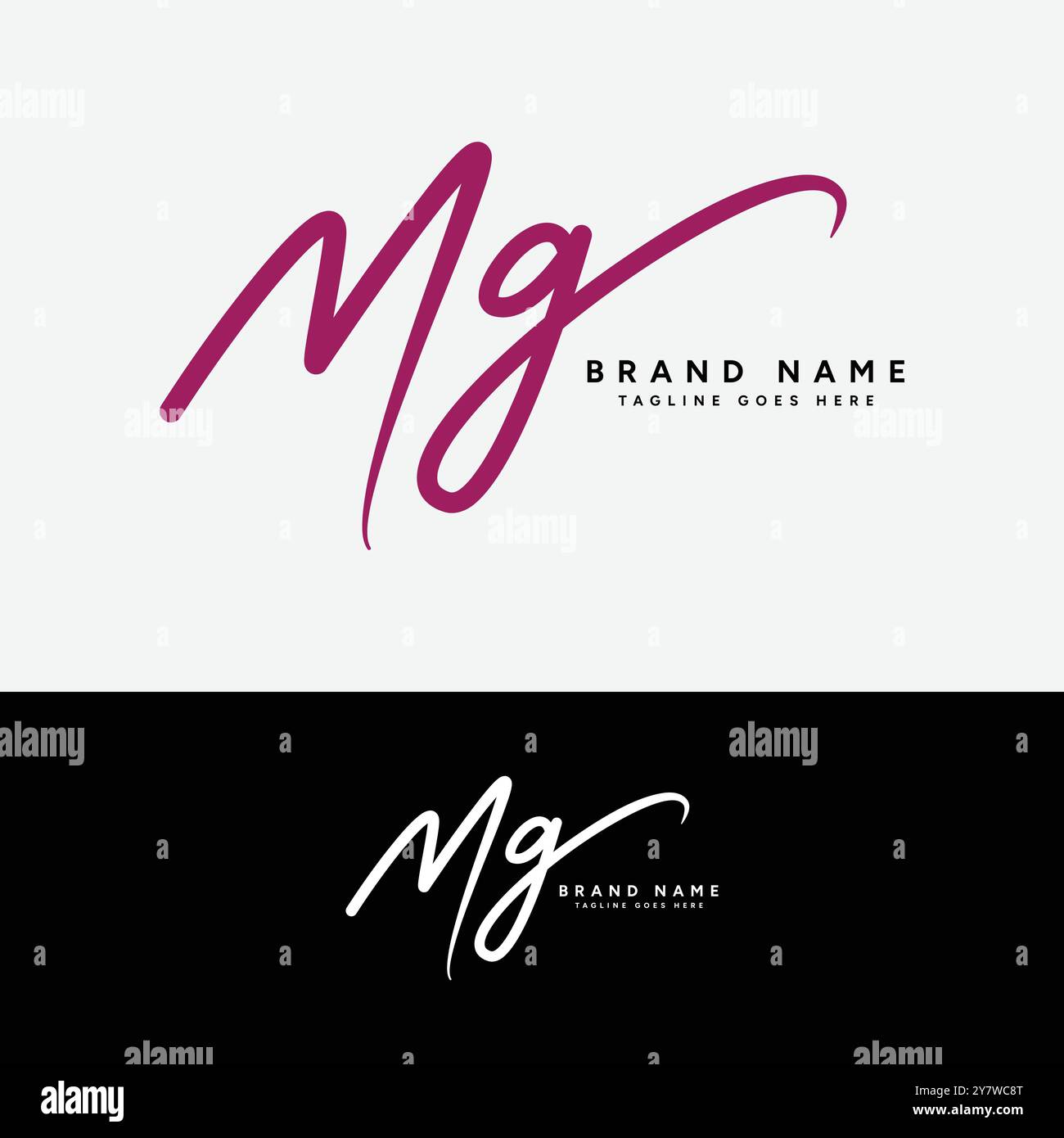 M G Mg Initial Letter Logo Alphabet Mg Handwritten Signature Logo