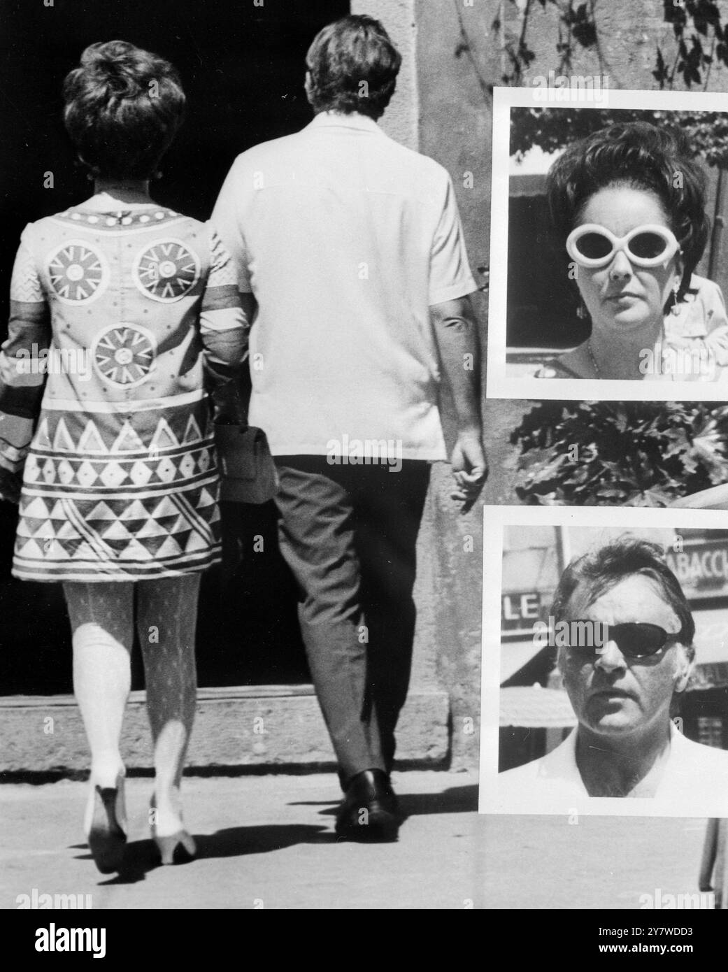 Elizabeth Taylor and Richard Bruton in Portofino  , Italy 26th May 1967 Stock Photo