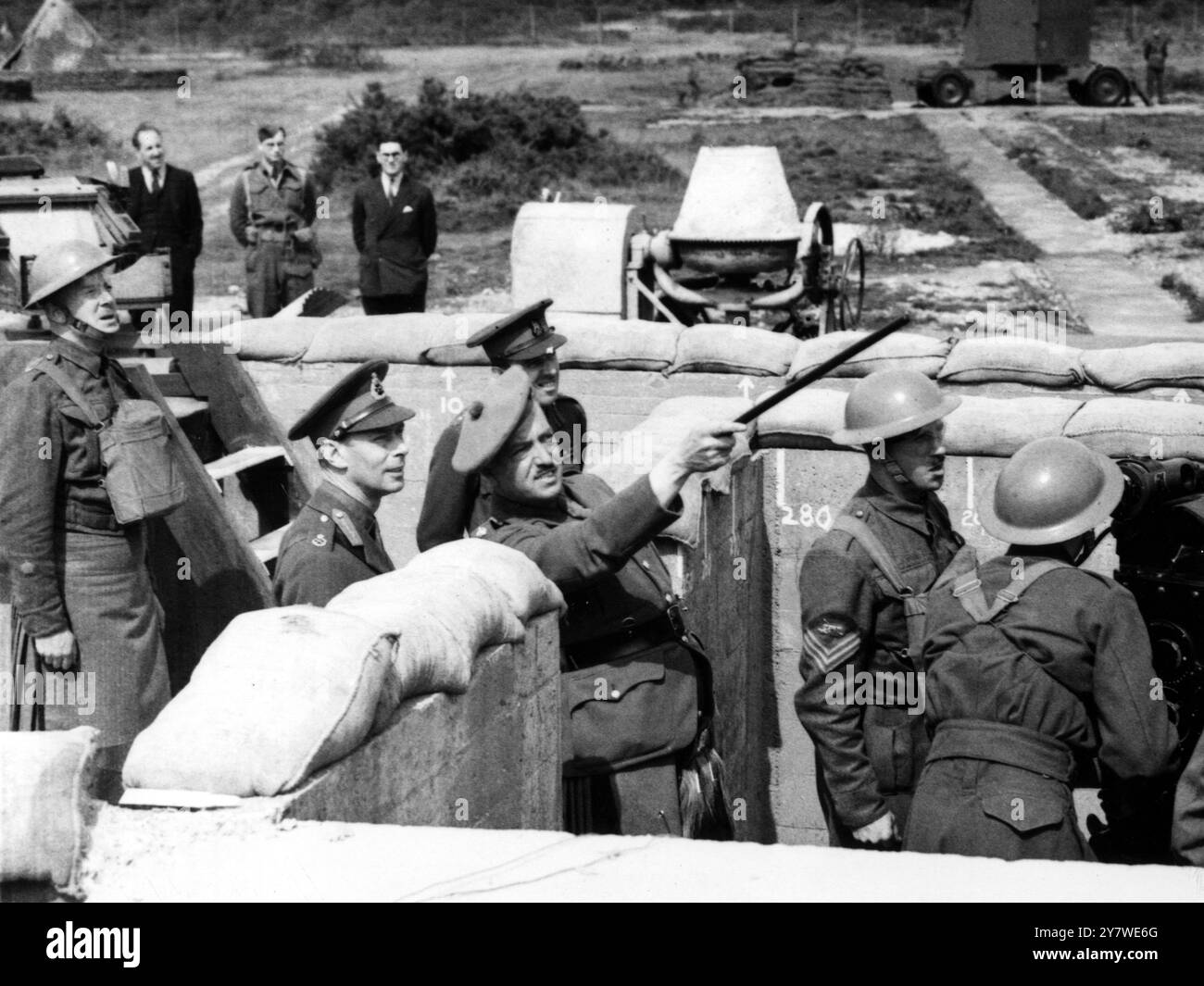 Many Searchlight King George VI visited many searchlight units , listening posts and gun ...