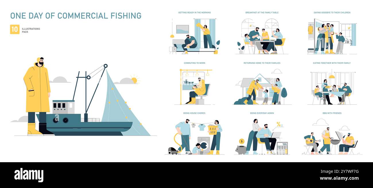 Children commuting by boat Stock Vector Images - Alamy