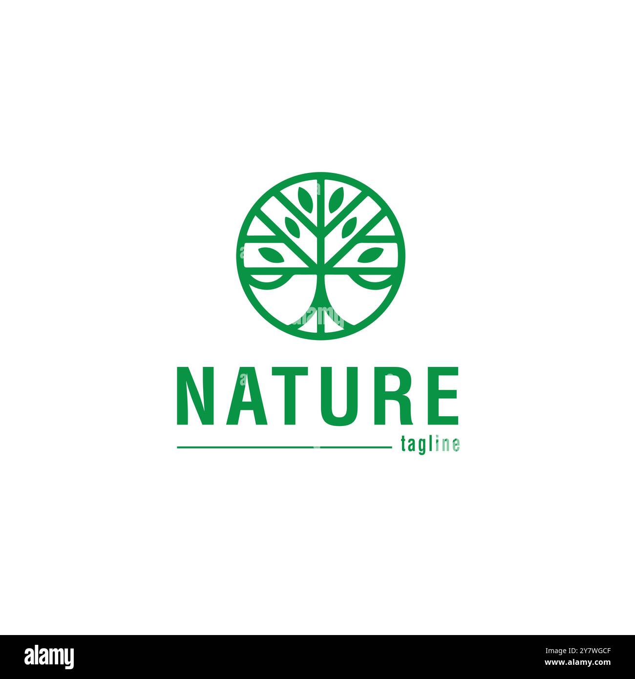 Aesthetic nature logo template editable minimal design vector Stock ...