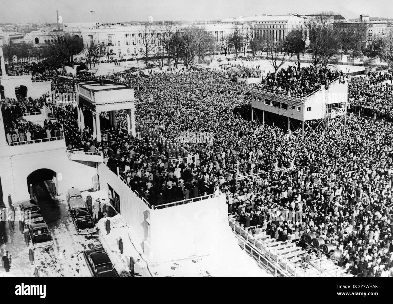 General view of the scene at the Capitol Plaza during the Inauguration ...