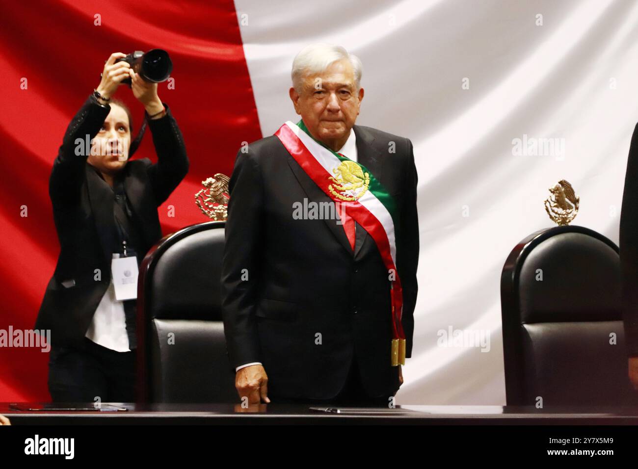 Outgoing President Andres Manuel Lopez Obrador during the Claudia ...