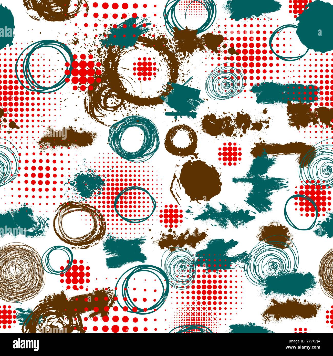 Abstract seamless background with blots. hand drawing. Not AI, Vector ...