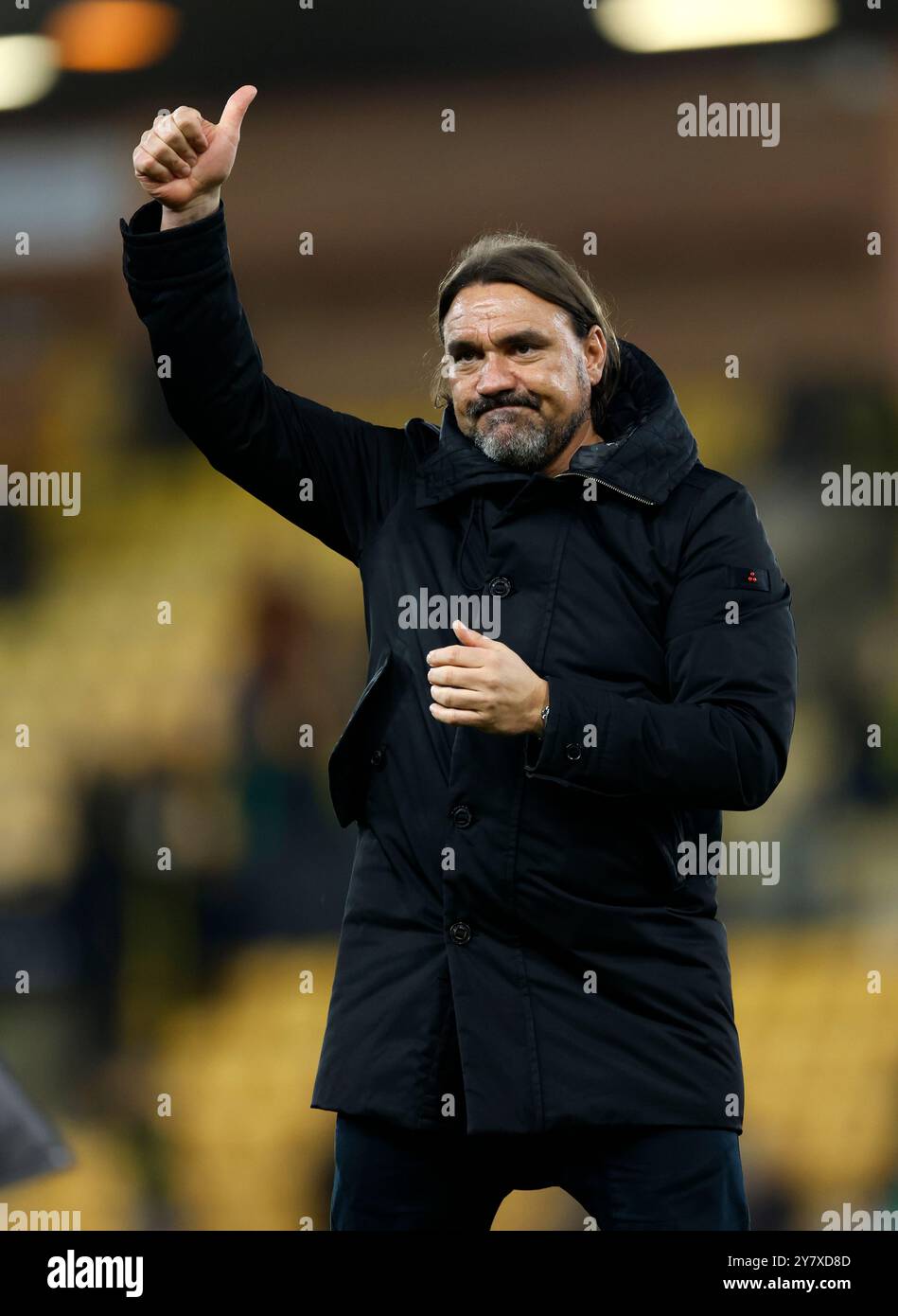 Leeds United manager Daniel Farke after the Sky Bet Championship match at Carrow Road, Norwich. Picture date: Tuesday October 1, 2024. Stock Photo