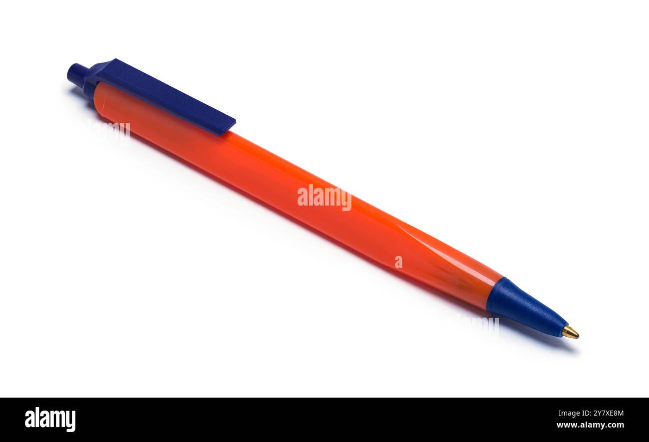 Orange Triangle Pen Cut Out on White. Stock Photo