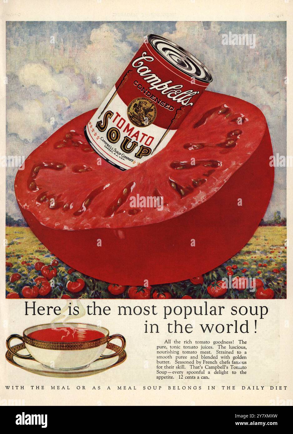 Vintage campbell's soup advertisement hi-res stock photography and