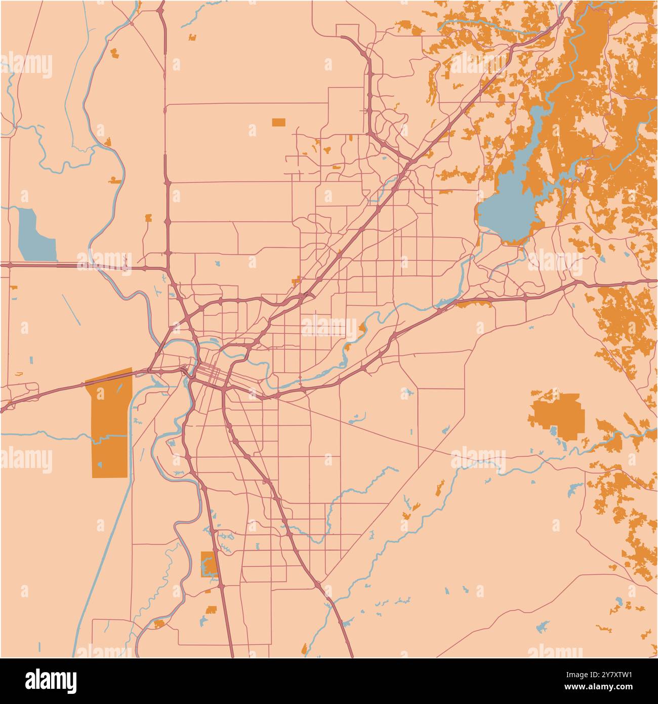 Sacrament Map Example Map of Sacramento in California in a sandy theme. Contains layered ...