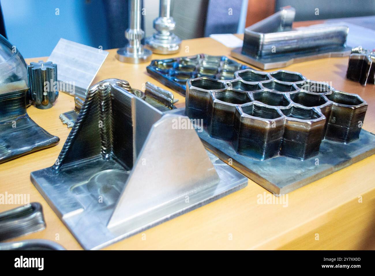 Object printed by 3D printer from metal. Additive manufacturing ...