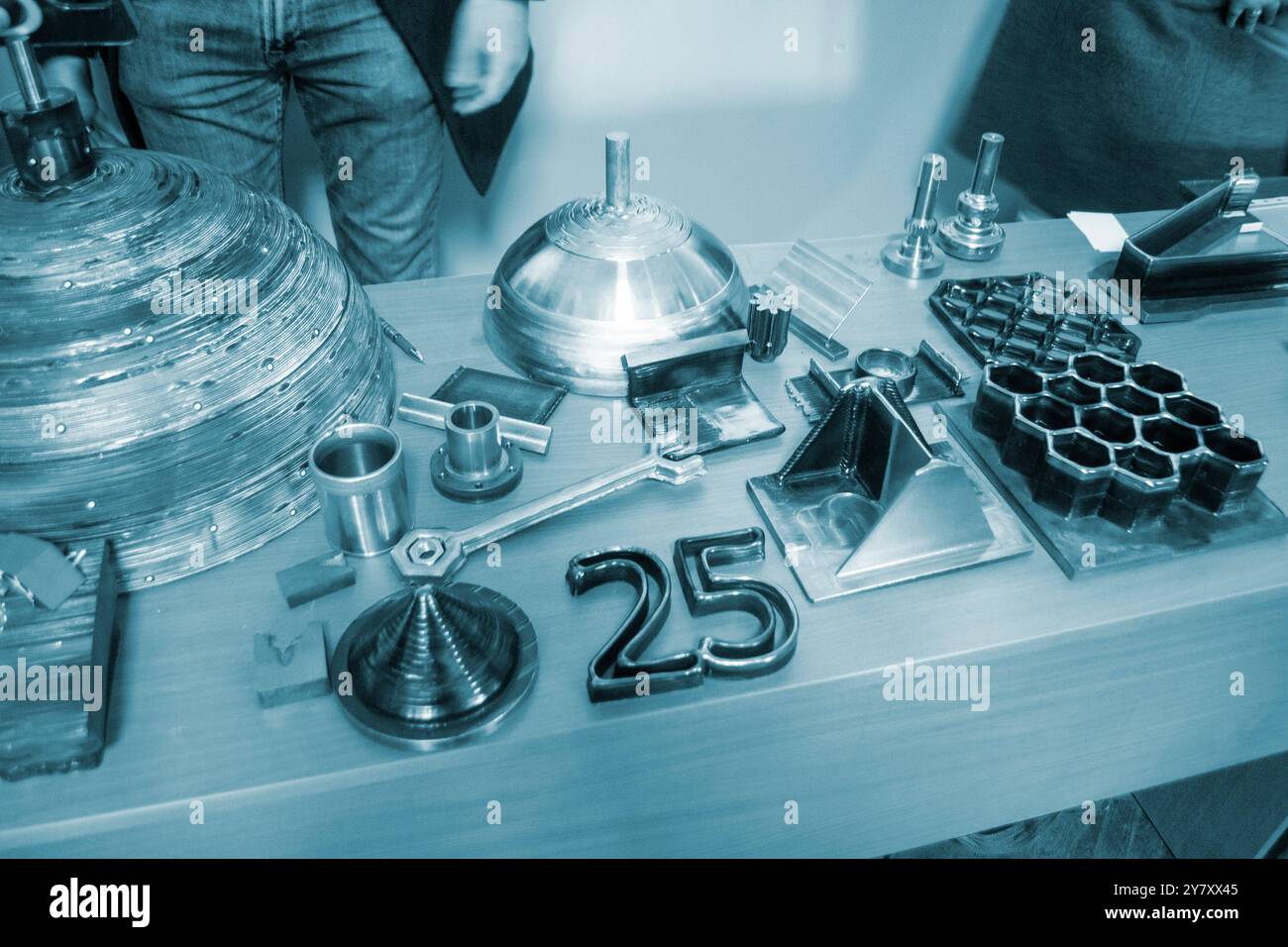 Object printed by 3D printer from metal. Additive manufacturing ...