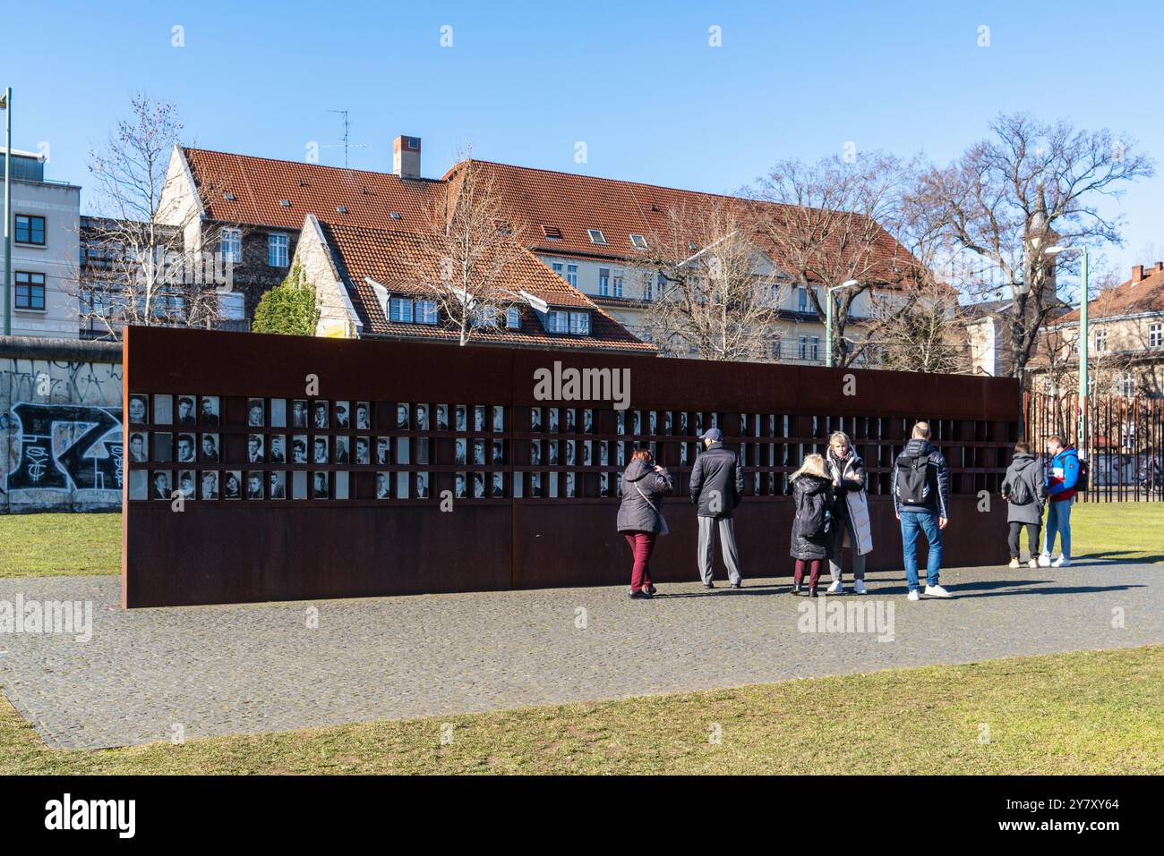 Berlin Germany 2024: The Berlin Wall Memorial on Bernauer Strasse offers numerous relics and information on history. Stock Photo