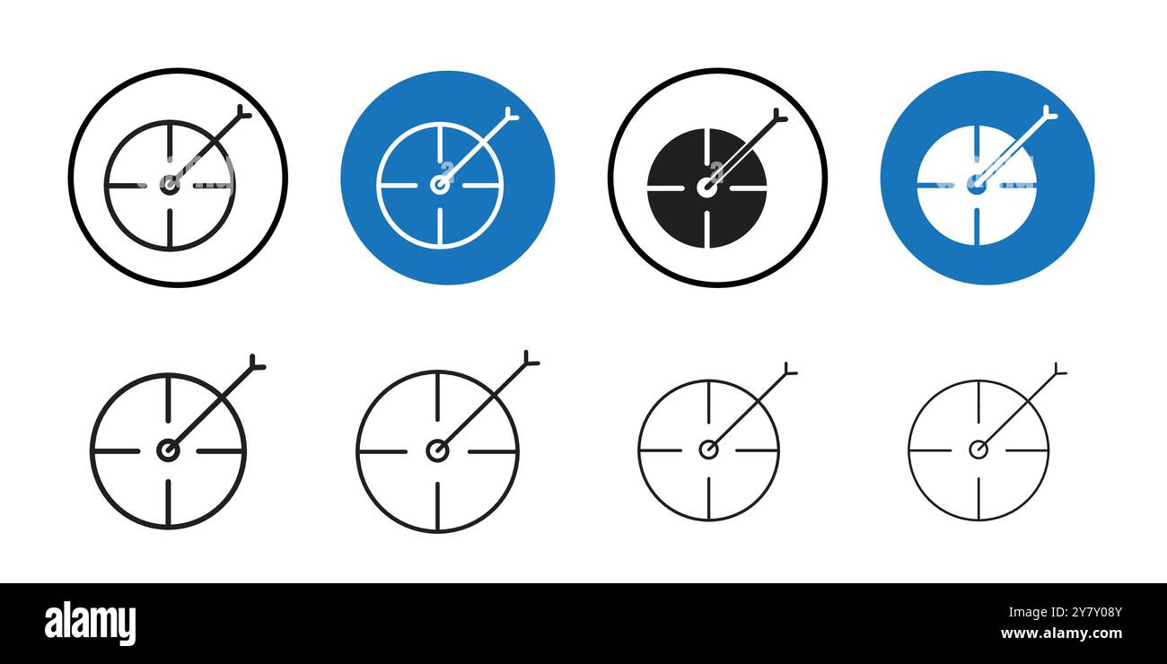 Aim icon Black line art vector in black and white outline set ...