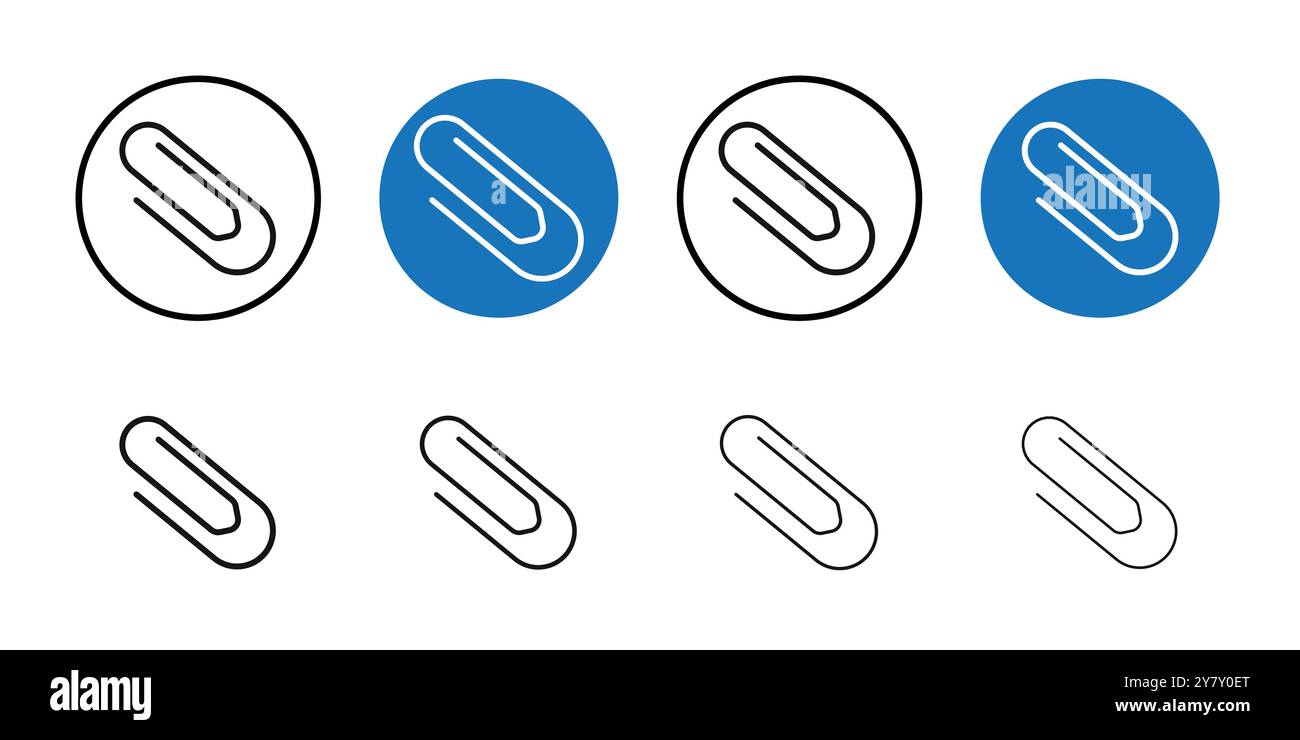 Attachment clip icon Black line art vector in black and white outline ...