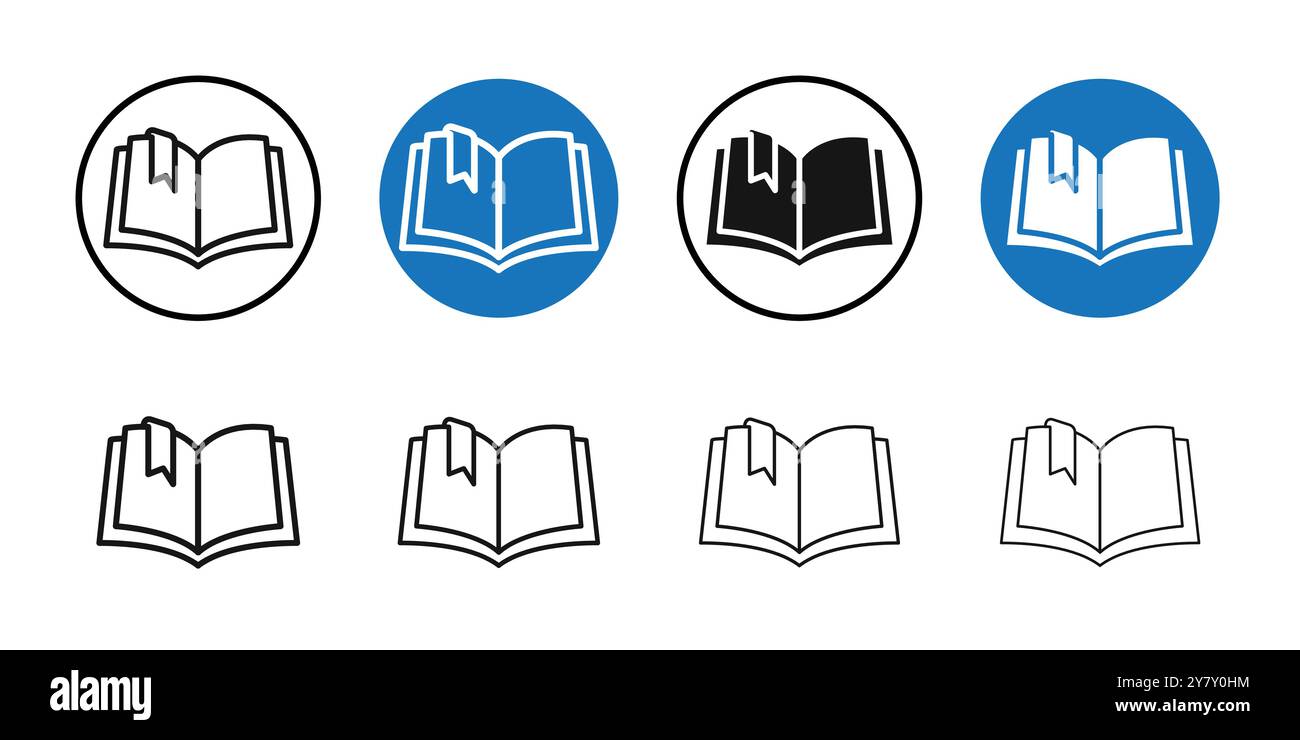 Book icon Black line art vector in black and white outline set ...