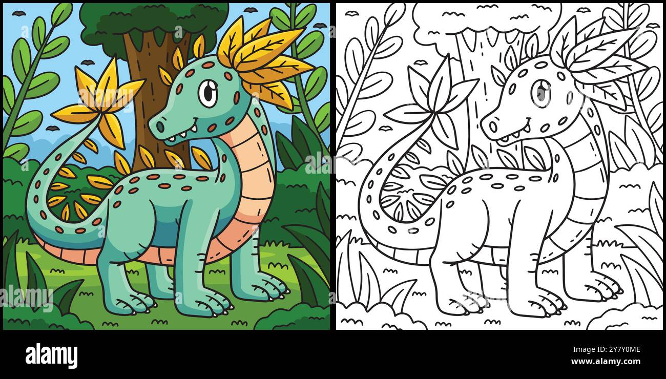 Leaf Dragon Coloring Page