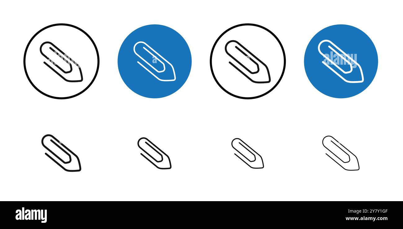 Clip icon Black line art vector in black and white outline set ...