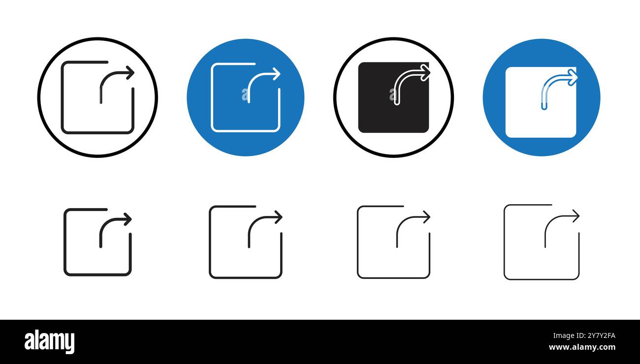 External link icon Black line art vector in black and white outline set ...