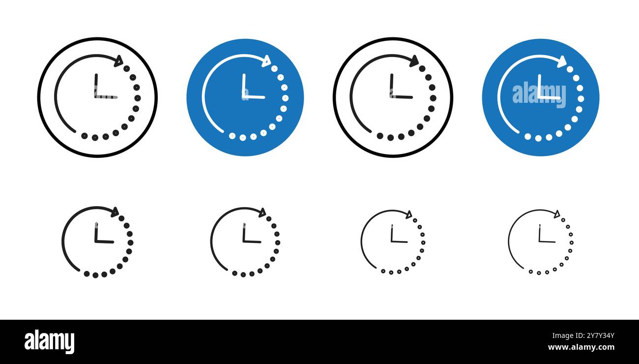 History icon Black line art vector in black and white outline set ...