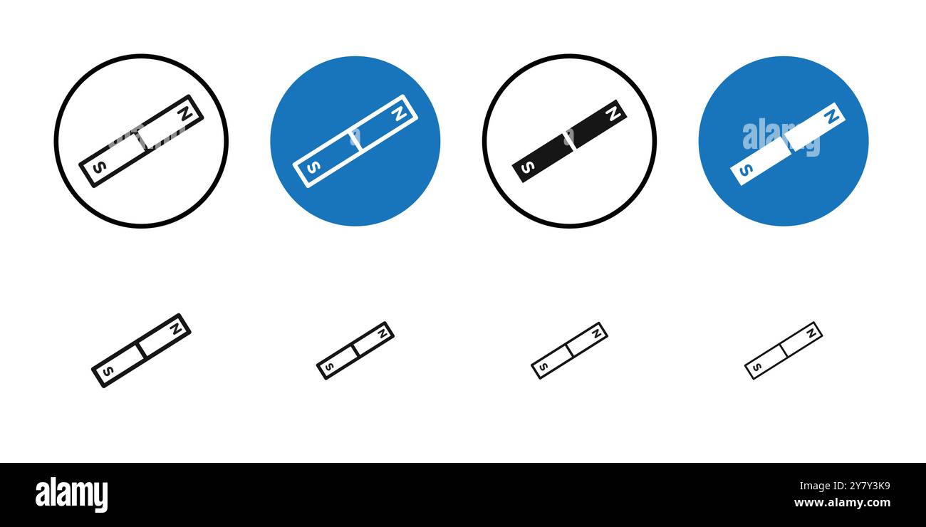 Magnet icon (2) Black line art vector in black and white outline set ...