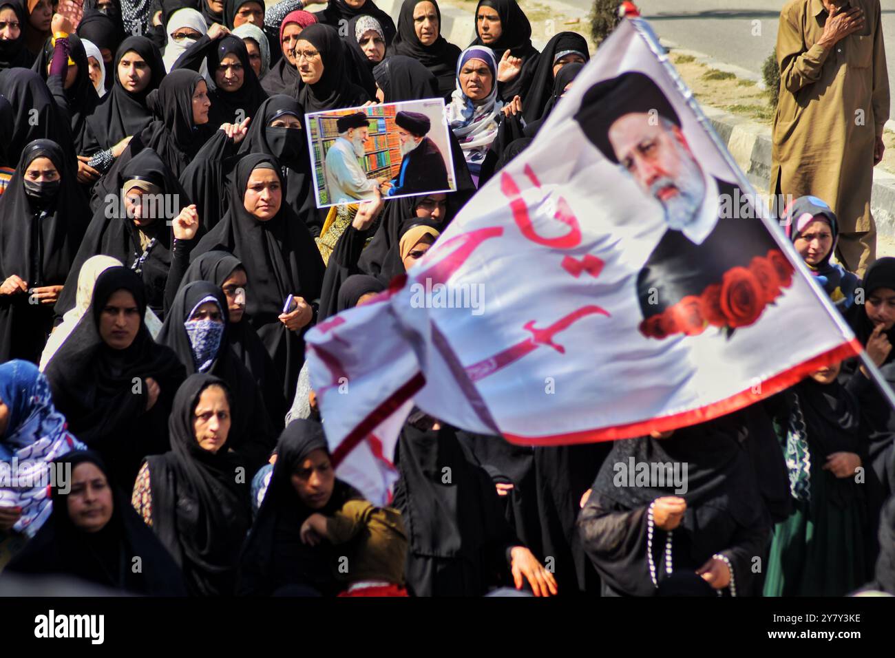 Kashmiri Shiite Muslims shout slogans during a protest against the ...