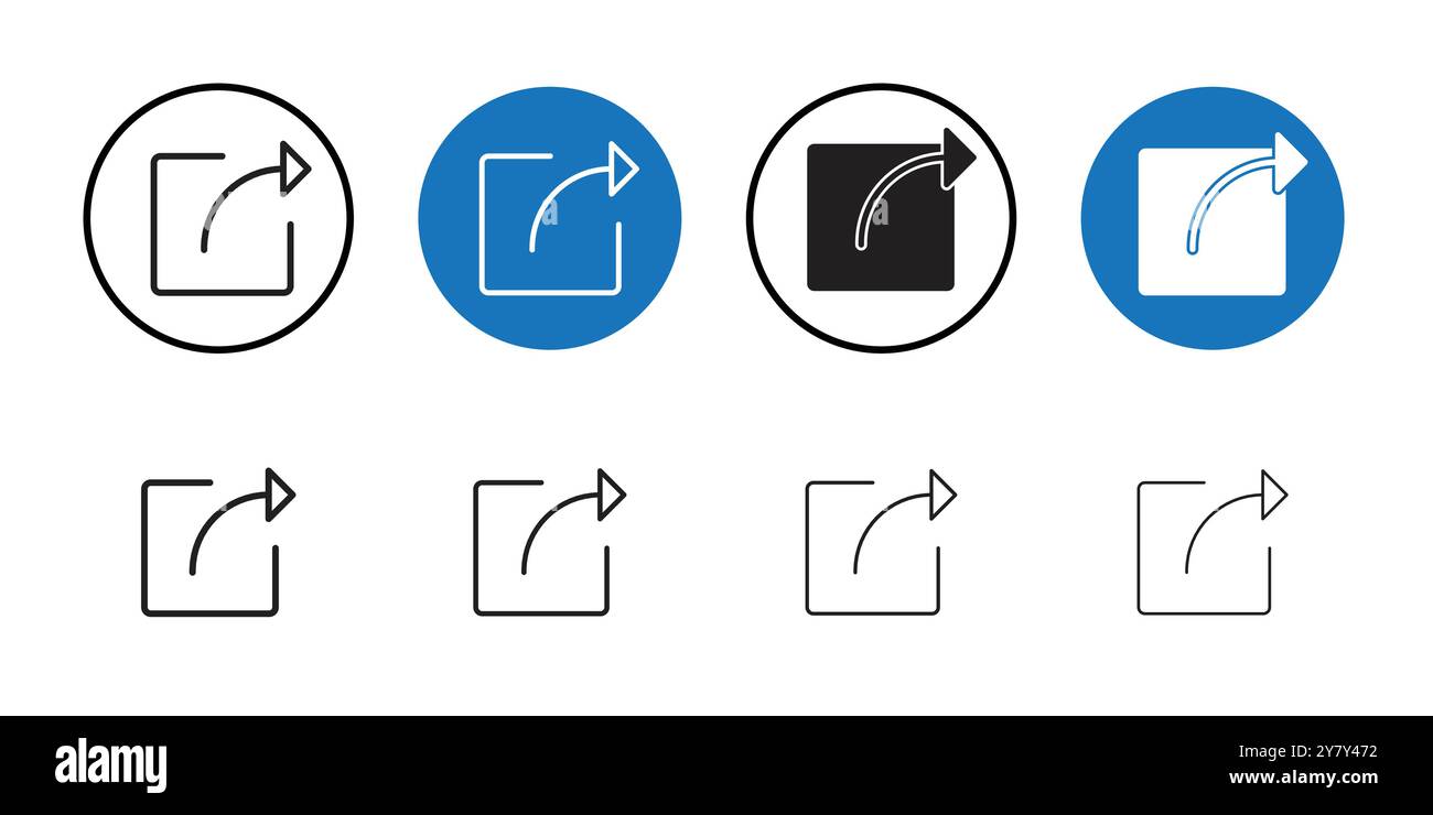 Share icon Black line art vector in black and white outline set ...