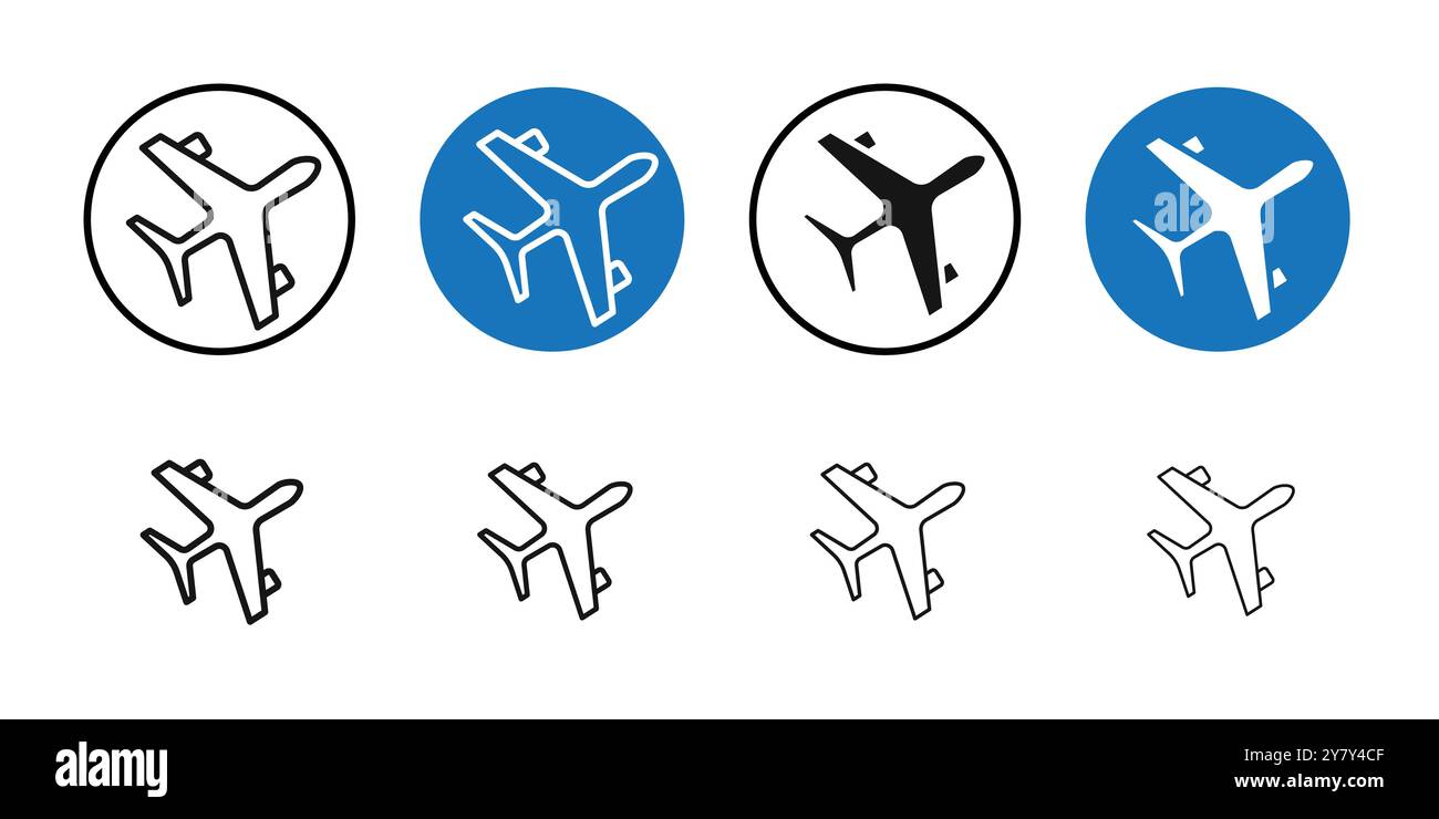 Plane icon (2) Black line art vector in black and white outline set ...